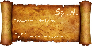 Szommer Adrienn névjegykártya
